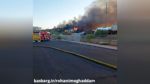 آتش‌سوزی در قطار باری آمریکایی به ریزش پل منجر شد
