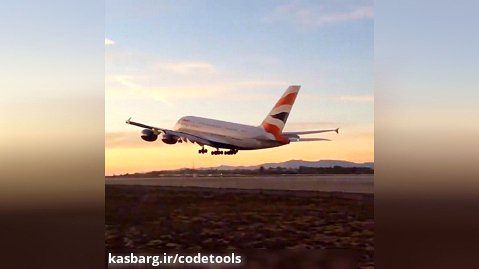 a380 تیک آف هواپیمای مسافربری ایرباس