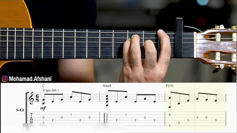 Moon river note  tab for guitar