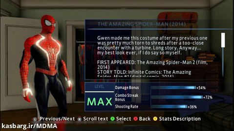 لباس Spider Man Amazing 2 ALL POWER برای بازی Spider Man Amazing 2