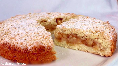 بهترین دستور پخت برای کیک سیب/ ویدئو بی کلام با ترجمه مواد اولیه و طرز تهیه