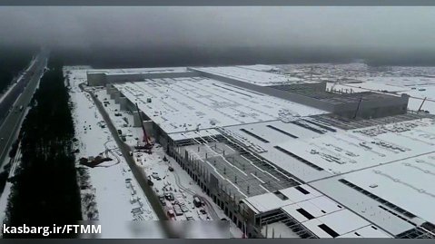 تصاویر کارخانه گیگافکتوری برلین تسلا پوشیده شده از برف