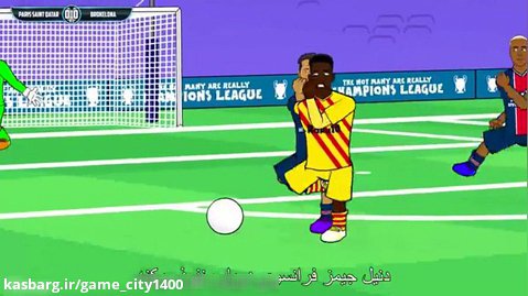 طنز کارتونی مسخره شدن مسی توسط نیمار و سوارز