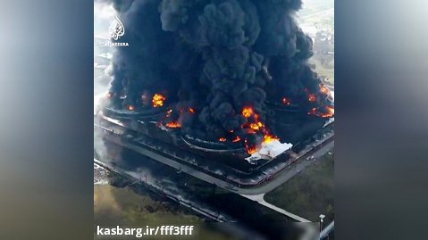 آتش سوزی عظیم  یکی از بزرگترین پالایشگاه های نفت اندونزی
