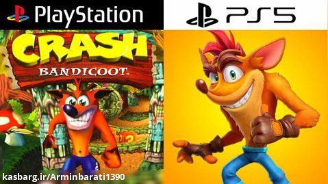 Crash Bandicoot PlayStation Evolution PS1 - PS5