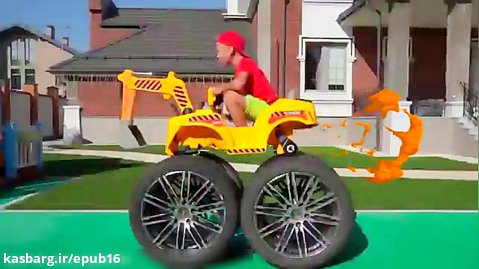 ماشین بازی کودکانه با سنیا / چرخ های غول پیکر ماشین سنگین