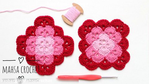 آموزش بافت موتیف، پتو و رومیزی صدفی | Mahsa Crochet