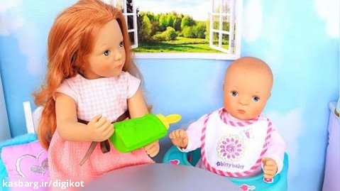 عروسک بازی دخترانه/اسباب بازی/قسمت 50/عروسک مادر در حال پختن سوپ سبزیجات