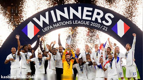 مراسم اهدای جام قهرمانی لیگ ملت های اروپا به فرانسه