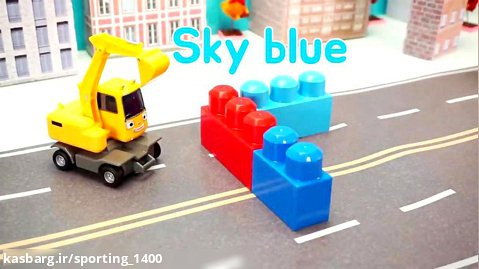ماشین بازی کودکانه :: ساخت برج لگویی با اتوبوس های کوچولو