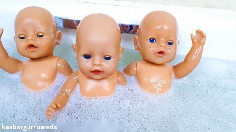 عروسک بازی دخترانه - روتین حمام عروسک ها