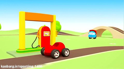 دانلود کارتون ماشین بازی کامیون کوچولو : بنزین زدن ماشین ها و ساخت کامیون قرمز