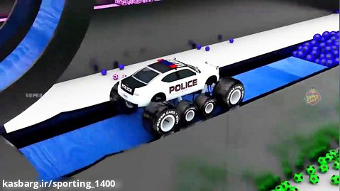 دانلود کارتون ماشین های رنگی : ماشین پلیس های غول پیکر