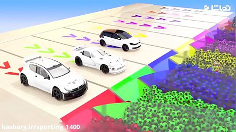 دانلود کارتون ماشین های رنگی : ماشین اسپرت و مسیر زیگ زاگی