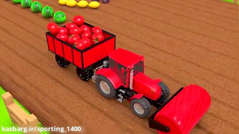 دانلود کارتون ماشین ها : شخم زدن میوه و سبزیجات با تراکتور