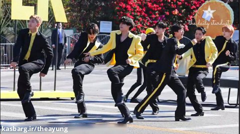 اجرای اهنگ های 'butter-Dynamite' از بی تی اس BTS در خیابان های لس انجلس