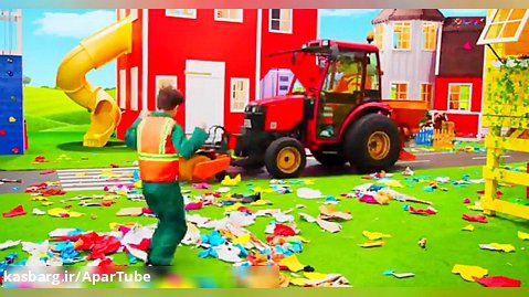 انیمیشن کیندر / بچه ها شهر را با تراکتور تمیز می کنند / کودک شاد