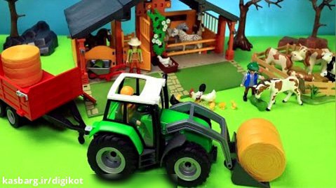 اسباب بازی پلی موبیل/بازی با حیوانات عروسکی مزرعه/قسمت26/ساخت مزرعه جدید