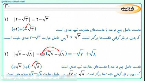 ریاضی پایه نهم - فصل 2 - درس 3 - قسمت 16 - فعالیت صفحه های 29 و 30
