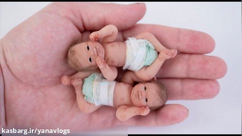عروسک نوزاد شبیه واقعی __ دوقلوهای 3 اینچی