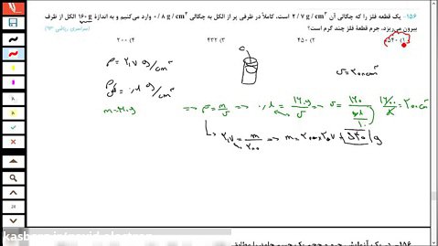 تدریس فیزیک دهم - حل تست های مهم مبحث چگالی - قسمت دوم