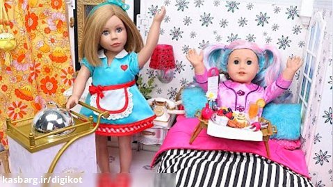 عروسک بازی دخترانه/اقامت در هتل عروسکی/مسافرت رفتن عروسک ها