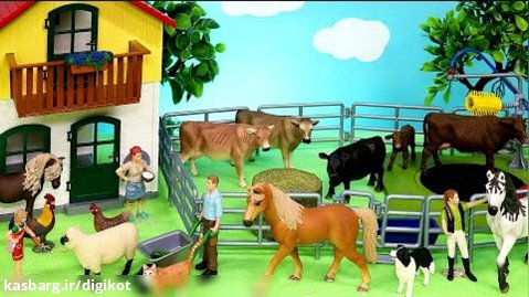 بازی با اسباب بازی خانه عروسکی مدل مزرعه/قسمت 23/حیوانات جدید برای مزرعه دیورما