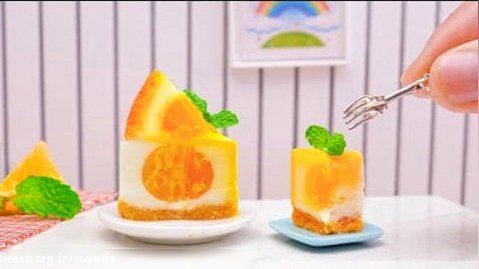 دستور تزیین کیک مینیاتوری موس پرتقالی