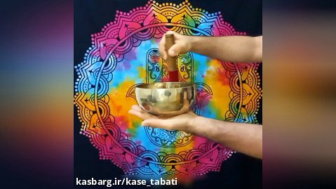 کاسه تبتی دست ساز اصل _ طرح طلایی _قطر ۱۵