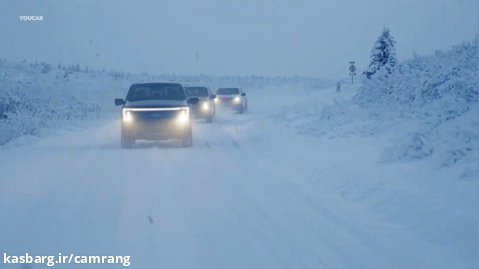 تست حرکت در یخ خودرو Ford F150 Lightning در آلاسکا