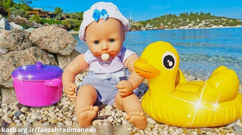 عروسک بازی دخترانه - بازی با عروسک در ساحل