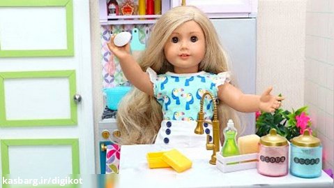 عروسک بازی دخترانه - عروسک ها بعد از خرید مواد غذایی به خانه بر می گردن